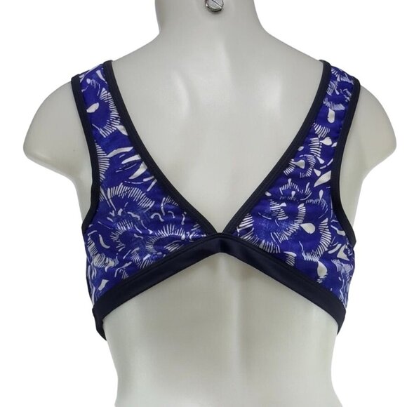 ATHLETA Women's Sports Bra Nylon Blue Breathable Comfortable Fit Mesh V Size L - Picture 4 of 8